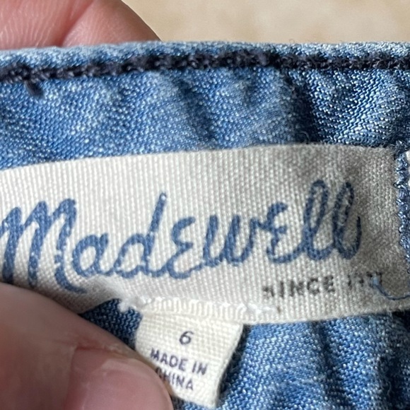 Madewell Chambray A-line Skirt Womens Blue Zipper Back Size 6 - Picture 3 of 6